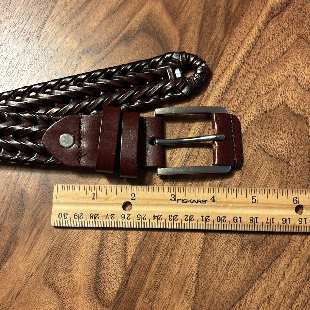 Men's Mahogany Leather Belt View 4